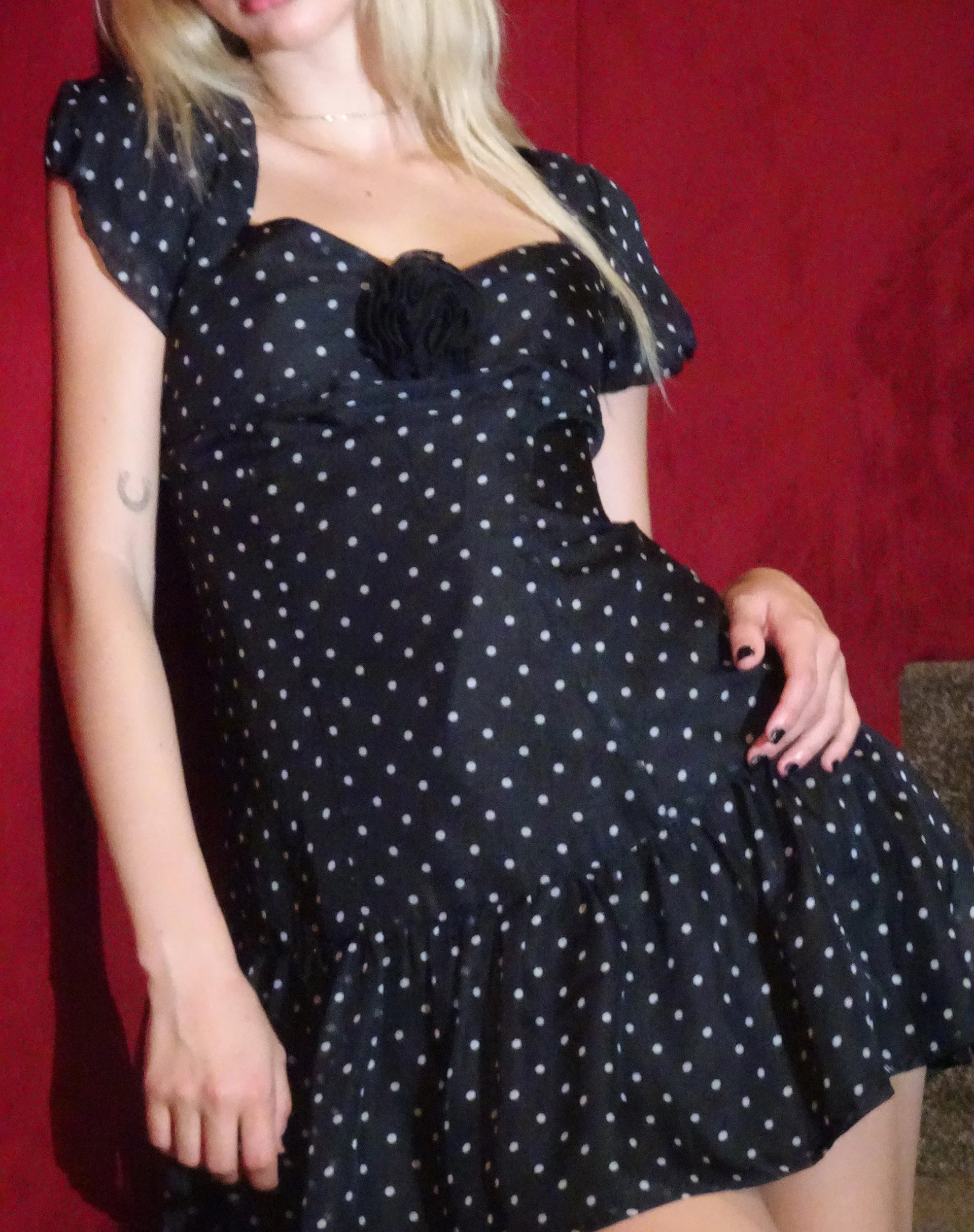 Clara Minikleid aus schwarzem Polka-Chiffon - Image 3