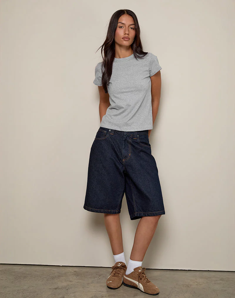 Clio Baggy Tee in Grau meliert - Image 4