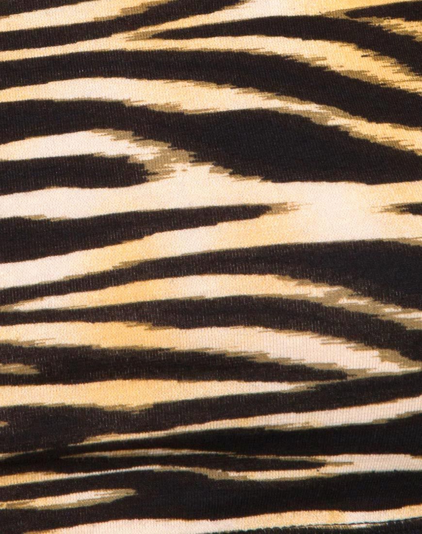 Coga Schulterfreies Oberteil in Zebrabra Brown von Zip's - Image 5