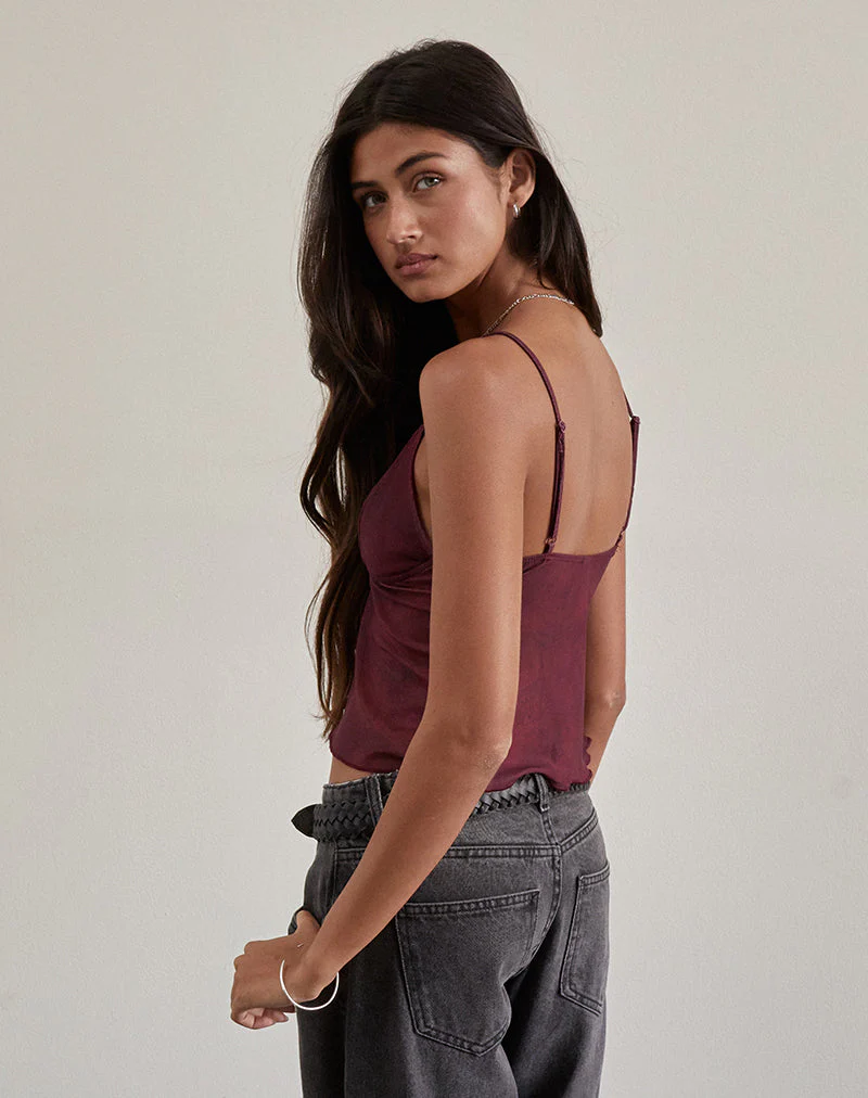 Cojira Mesh Butterfly Top in Burgund Paisley Tonal - Image 3