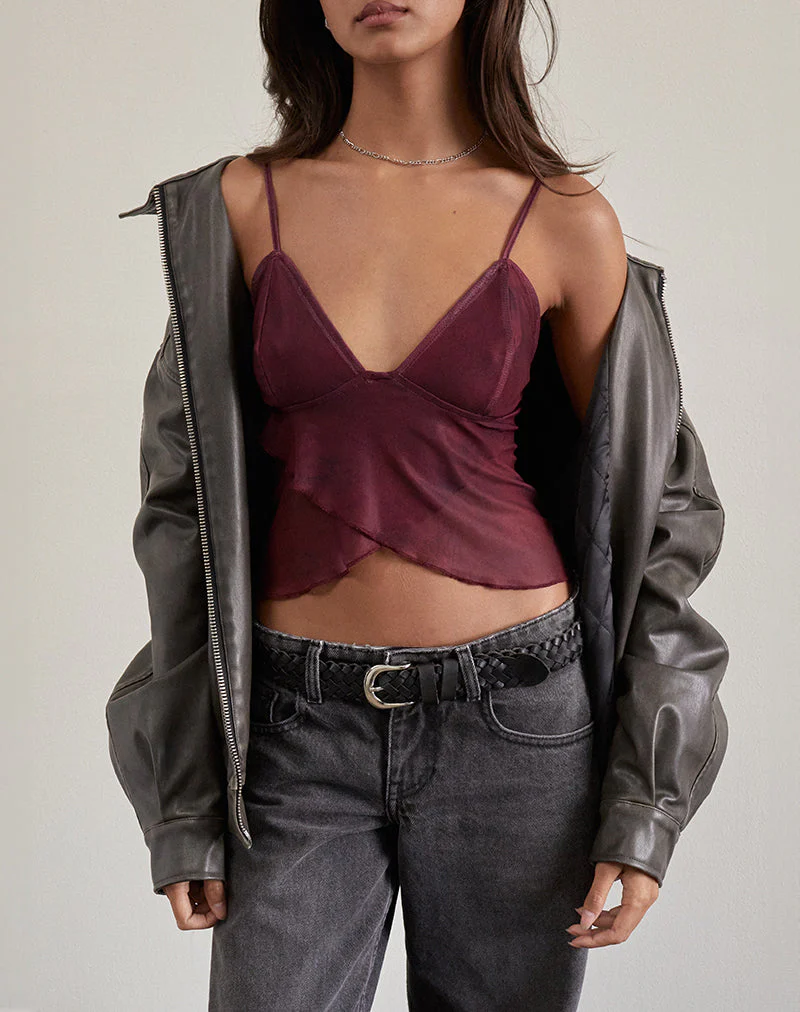 Cojira Mesh Butterfly Top in Burgund Paisley Tonal - Image 6