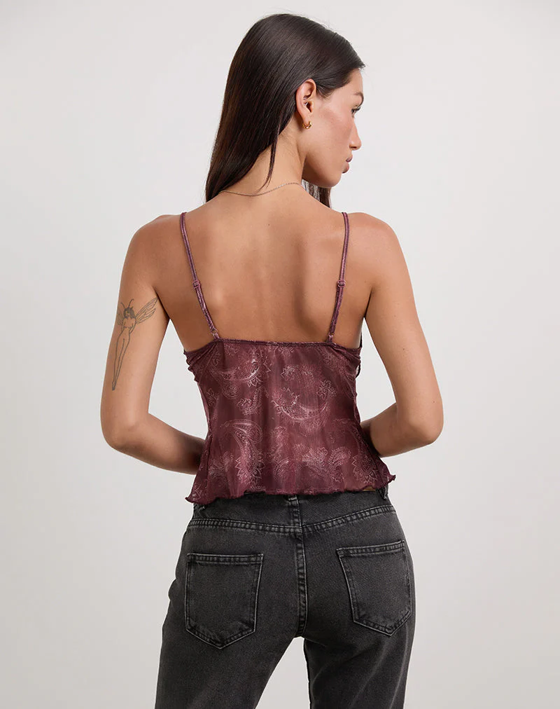 Cojira Top aus Mesh mit Paisley-Pflaume - Image 4