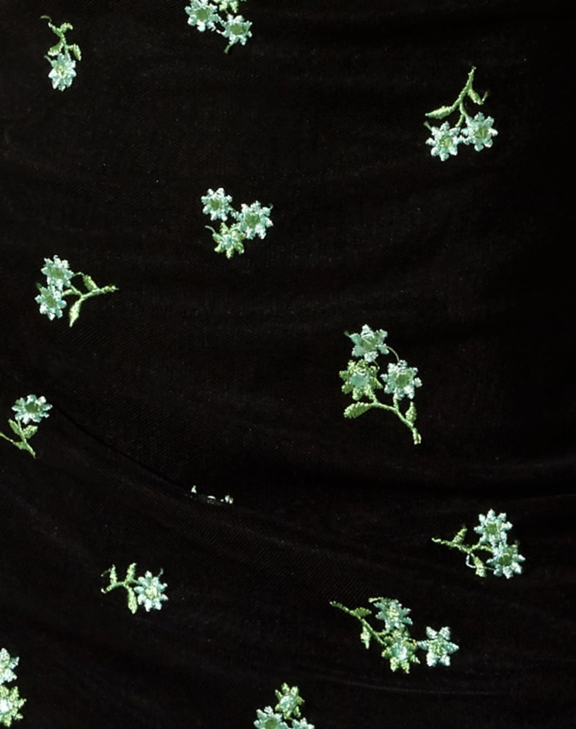 Coline Minikleid in Schwarz Daisy Lime Embro - Image 5