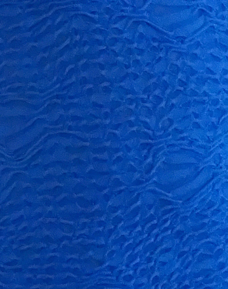 Cosimo Neckholder-Top aus strukturiertem Mesh Blau - Image 6