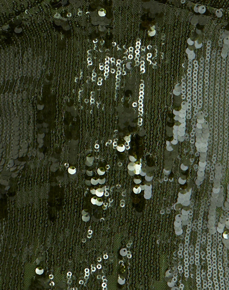 Cosio Neckholder-Top in Mix Sequin Khaki - Image 6