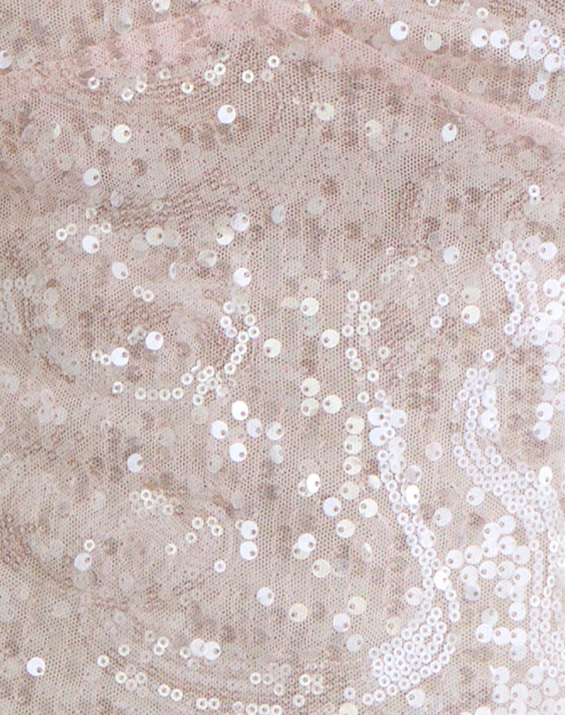 Cosio Neckholder-Top in Babyrosa mit Pailletten - Image 7