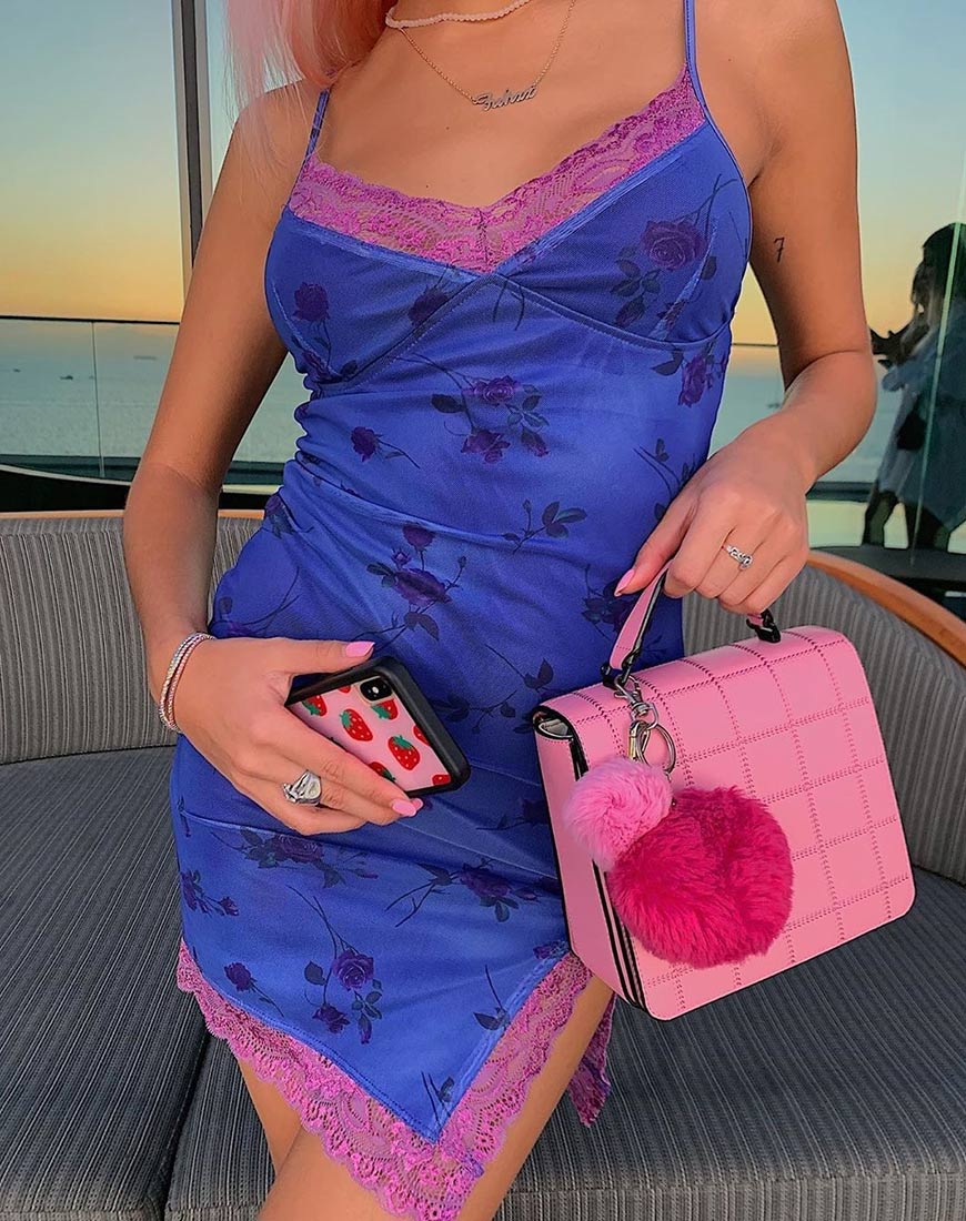 Coti Kleid in Fliederrose mit fliederfarbener Spitze - Image 3