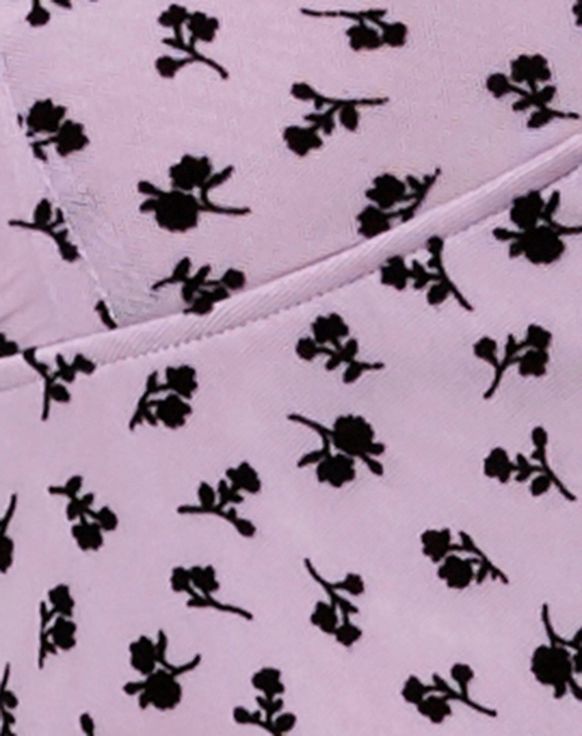 Cotina Midikleid in Flieder Blumenknospen Schwarzer Flock - Image 5
