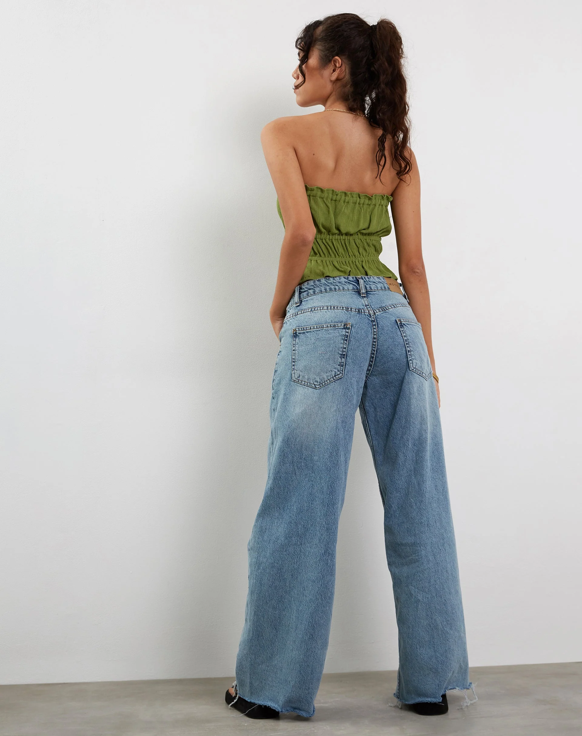 Cove Bandeau-Top in Crinkle Grün Sweet Pea