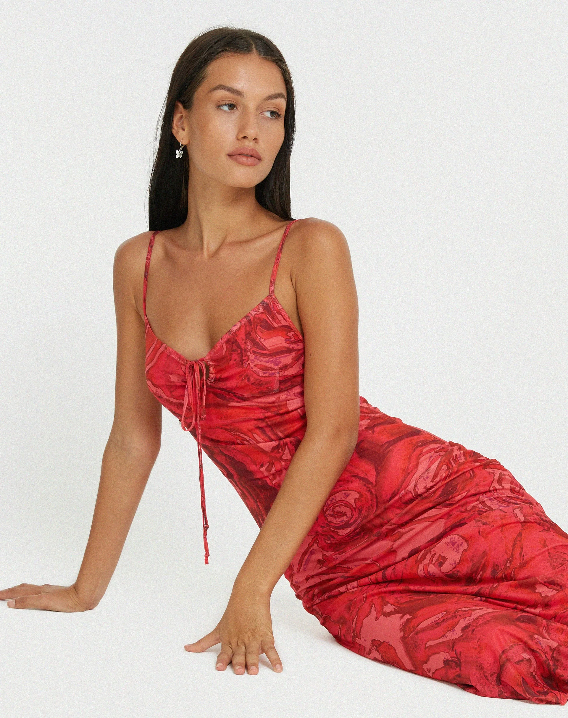 Coya Midikleid in Rosenblütenrot - Image 3