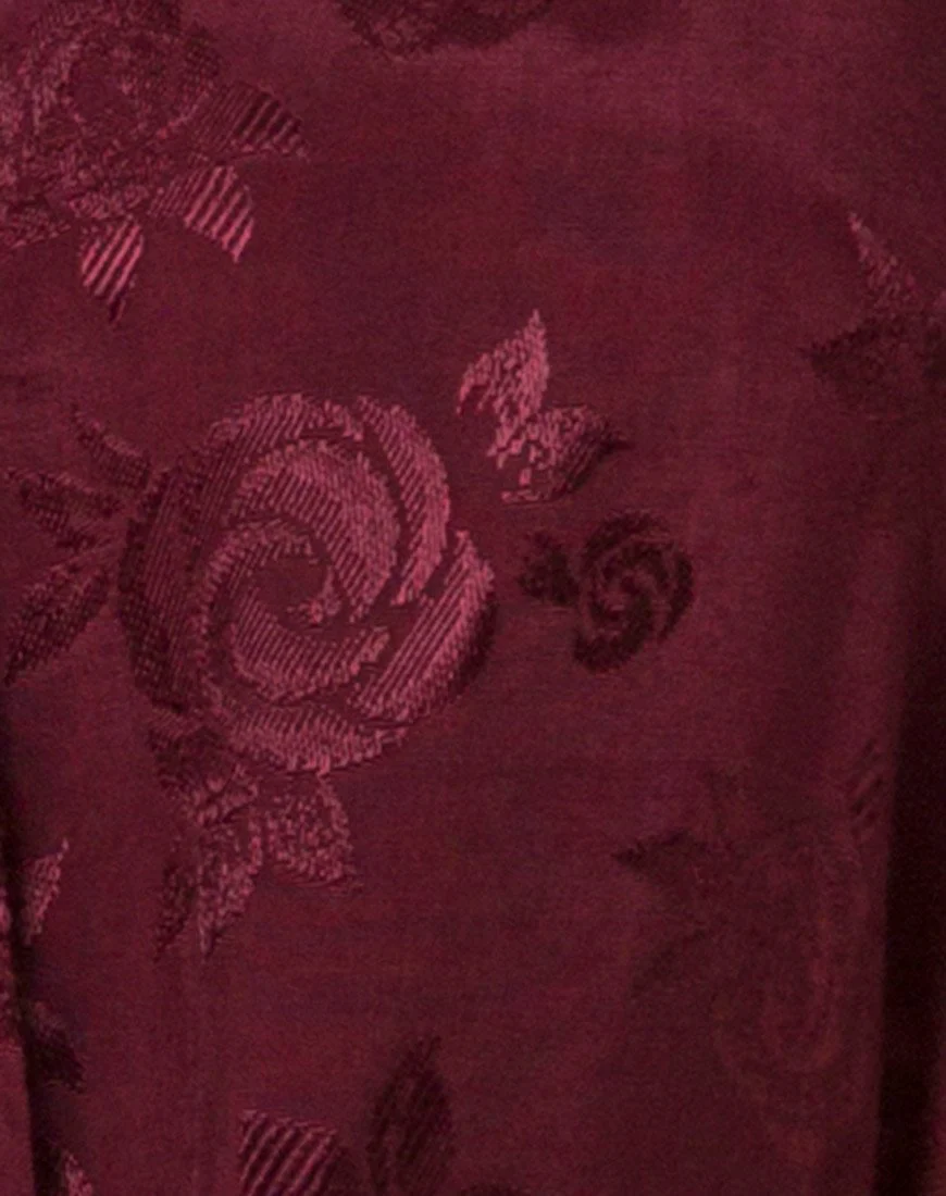 Crosena Swing-Kleid aus Satin in Burgund-Rose - Image 5