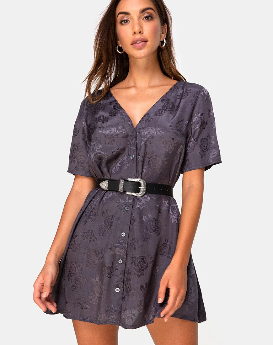 Crosena Swing-Kleid aus Satin Rose Grau