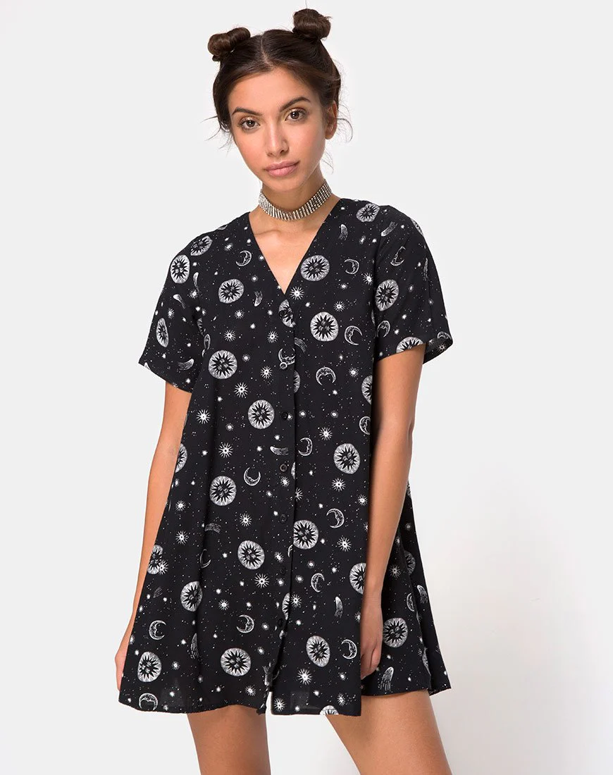 Crosena Swing Kleid in Small Celestial Black X Princess Polly - Image 2