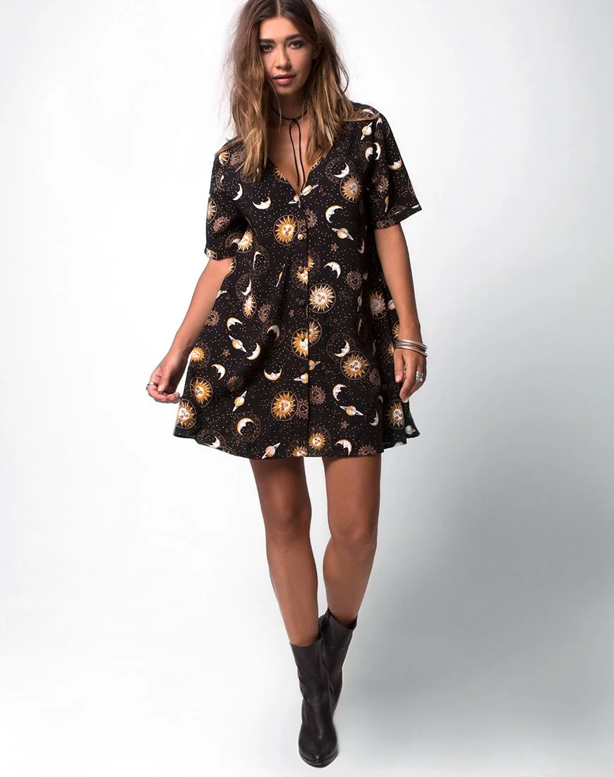 Crosena Swing-Kleid in Solar System Schwarz - Image 3