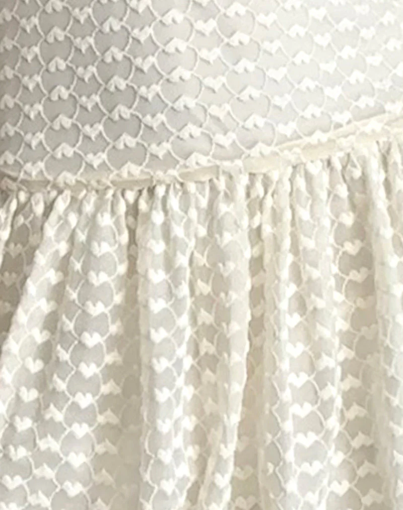 Cryolan Bandeau-Minikleid aus elfenbeinfarbener Herzspitze - Image 6