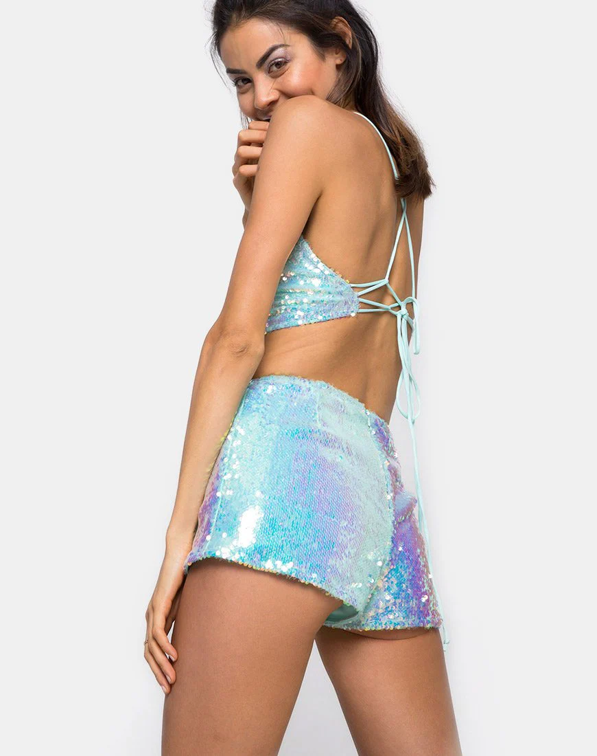 Crystal Short in Fishcale Pailletten Candy Unicorn - Image 2