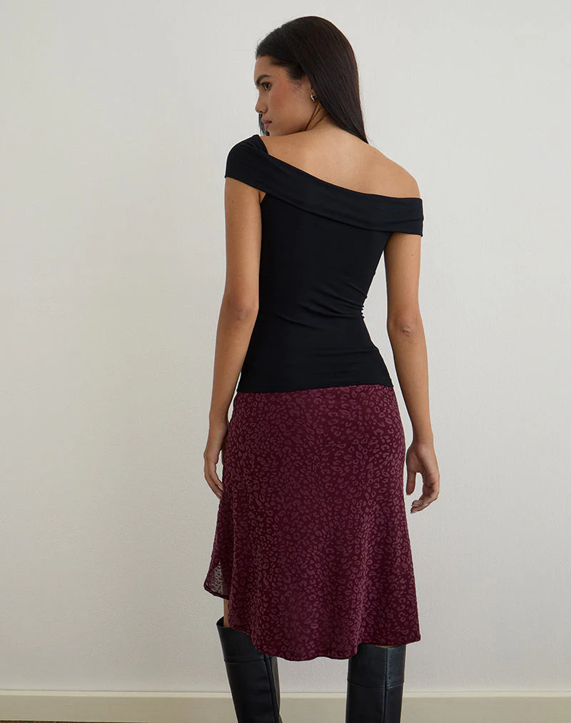 Cuthbe schulterfreies Twist-Top in Schwarz - Image 4
