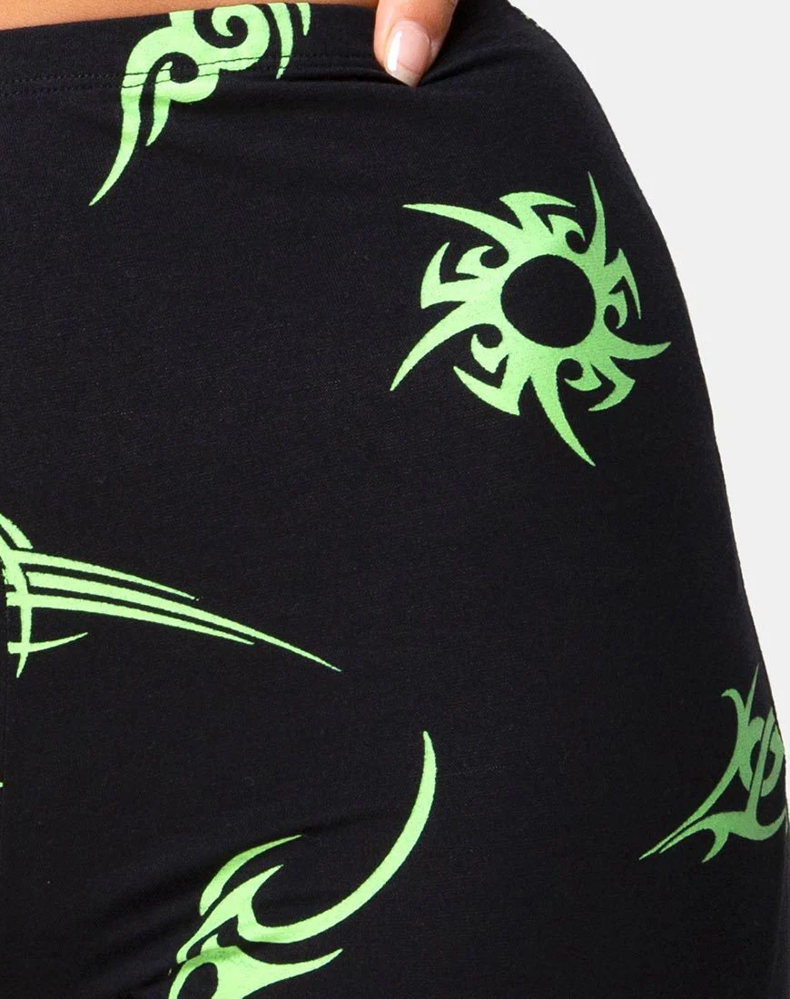 Cycle Short in Schwarz mit Tribal-Repetition - Image 5
