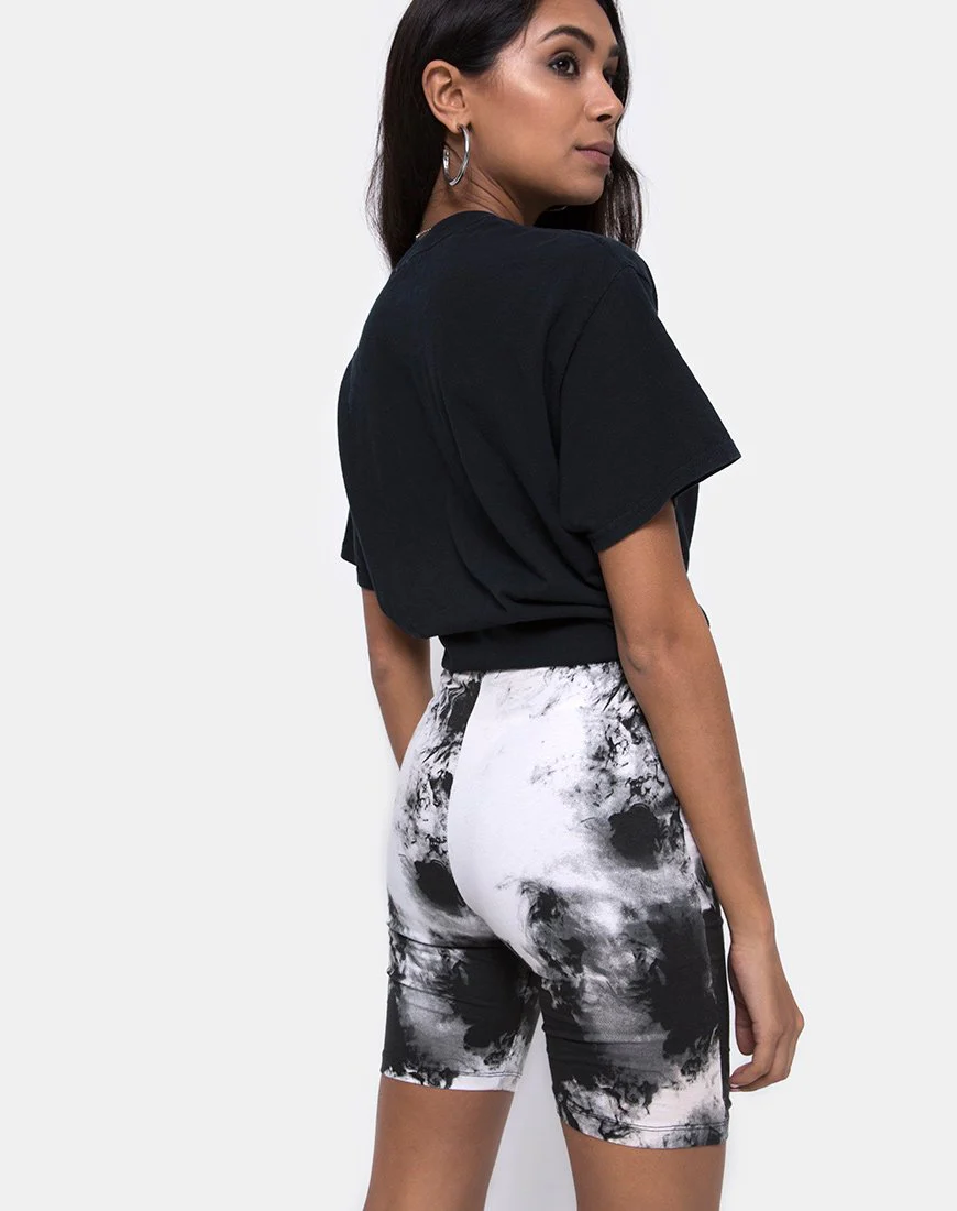 Cycle Short in Mono Tie Dye schwarz und weiß - Image 2