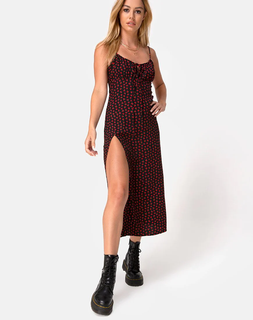 Cypress Midikleid in Dotty Rose Rot