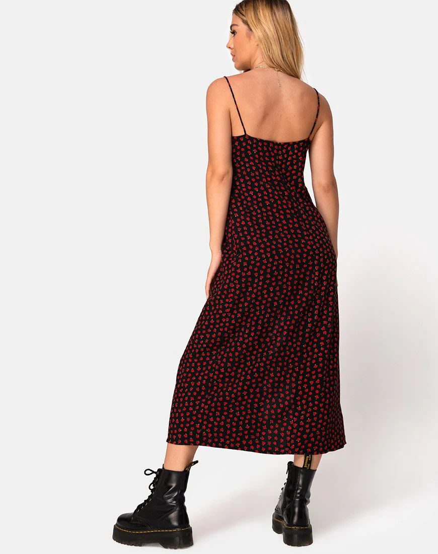 Cypress Midikleid in Dotty Rose Rot - Image 4