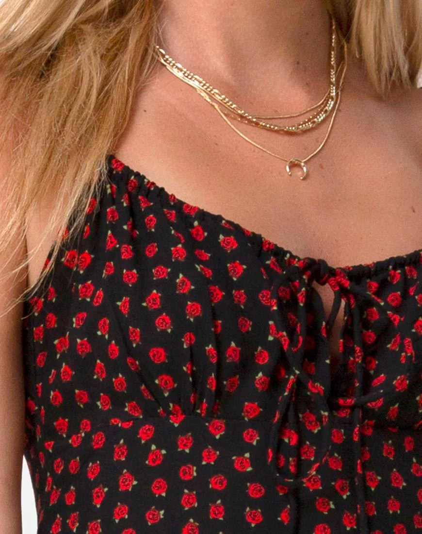 Cypress Midikleid in Dotty Rose Rot - Image 5