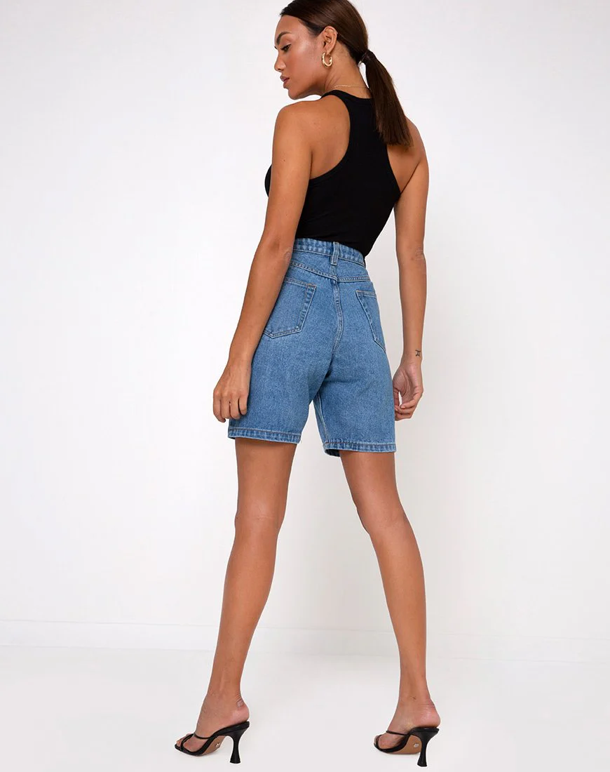 Dad Jean Short in blauer Waschung - Image 6