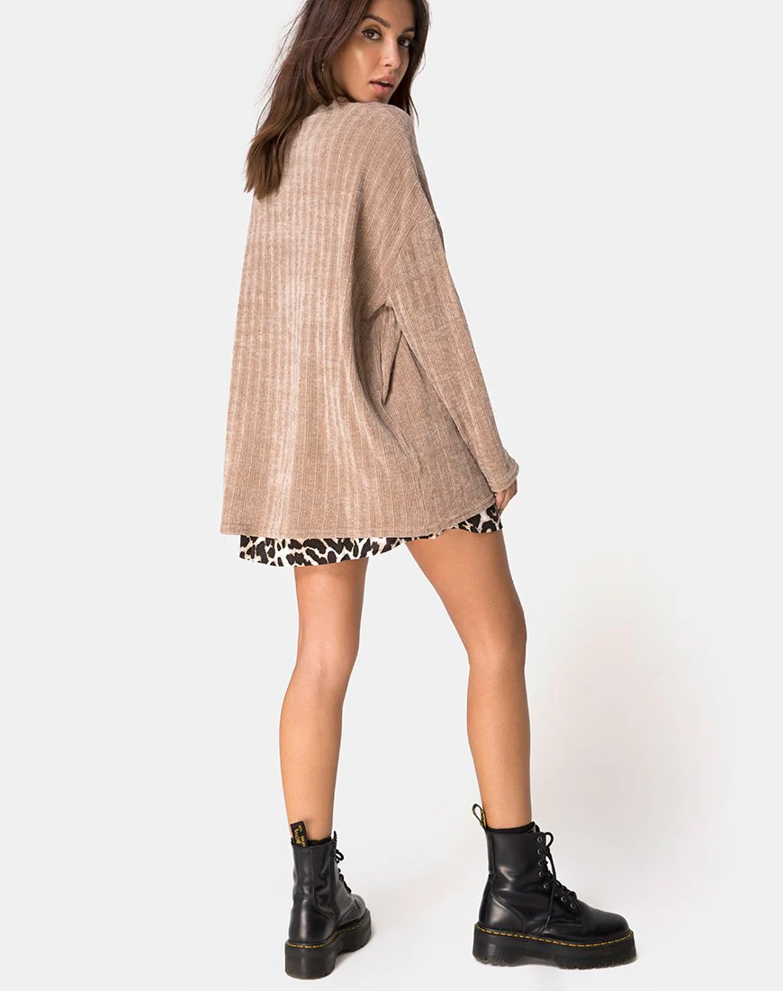 Papa-Pullover aus Chenille Tan - Image 2