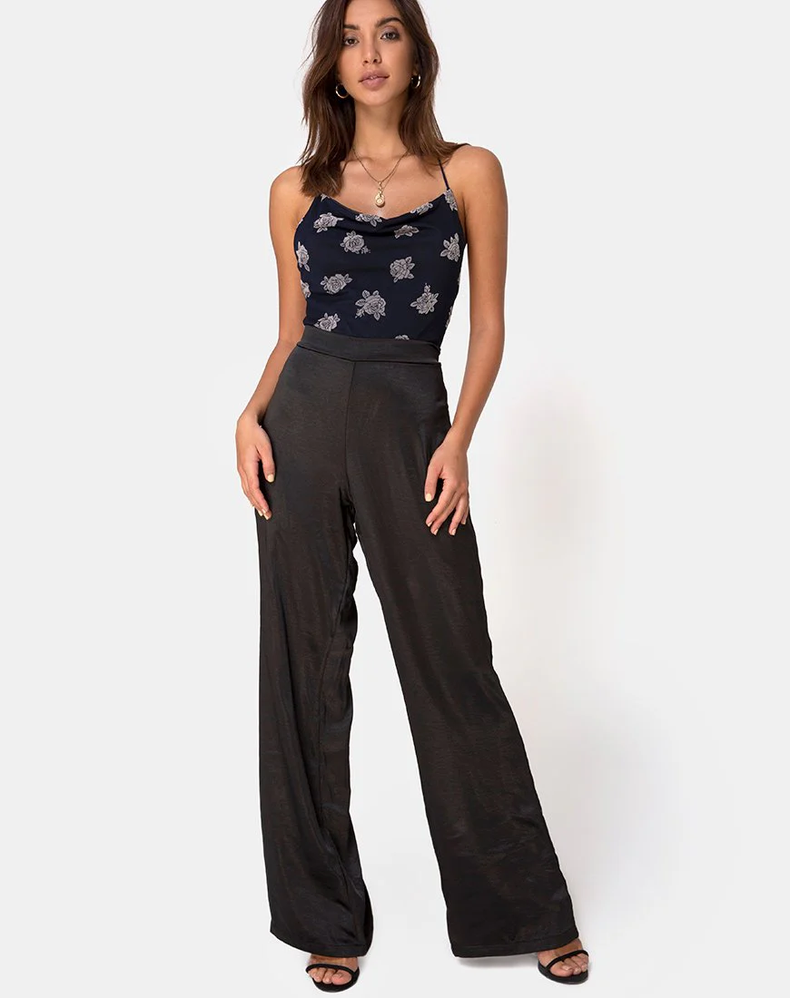 Dais Mieder in Schwarz Flock Rose - Image 3