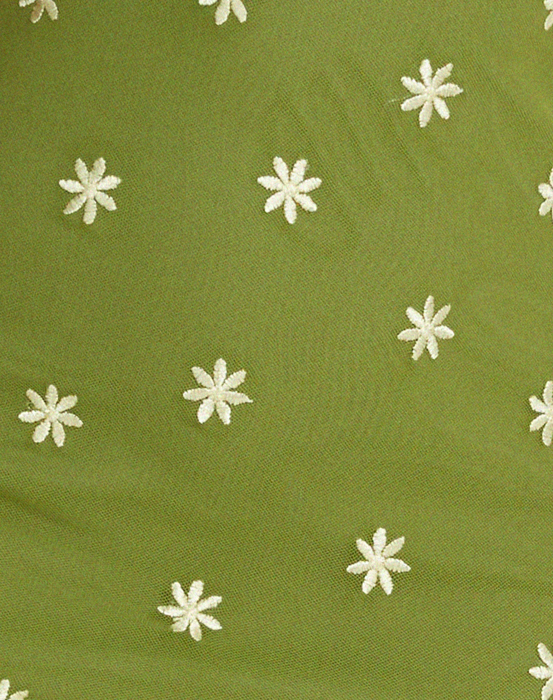 Daisy Mini Dress in Moosgrün Custard Daisy Embro - Image 6