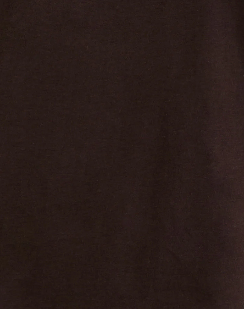 Daman Schulternahes Basic-Top in Schokoladenbraun - Image 6