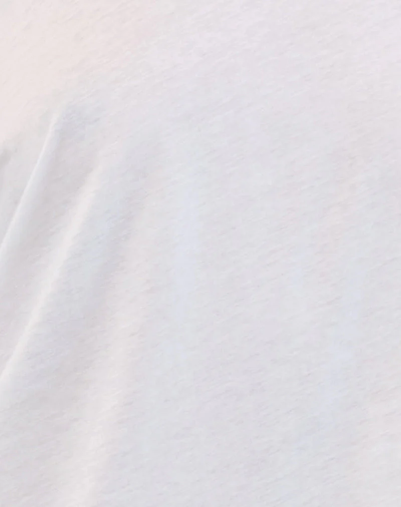 Daman Schulternahes Basic-Jersey-Top in Weiß - Image 6