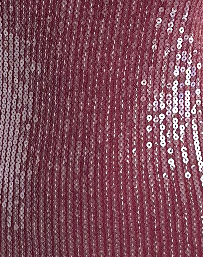 Damske Vest Top aus klarem Paillettenstoff Maroon - Image 7