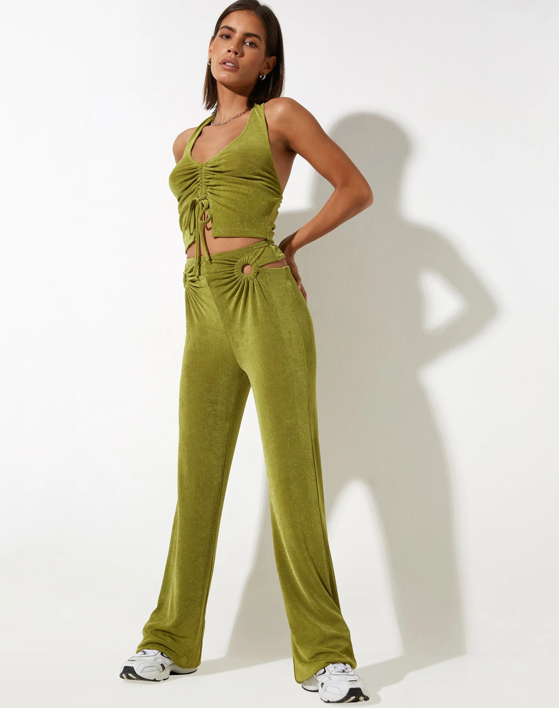 Dapa Crop Top aus Krepp-Limette - Image 4