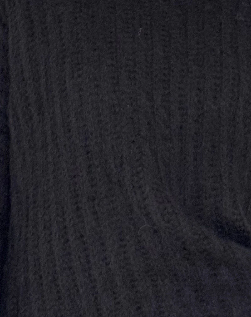 Daren Gestrickter Pullover in Übergröße in Schwarz - Image 5