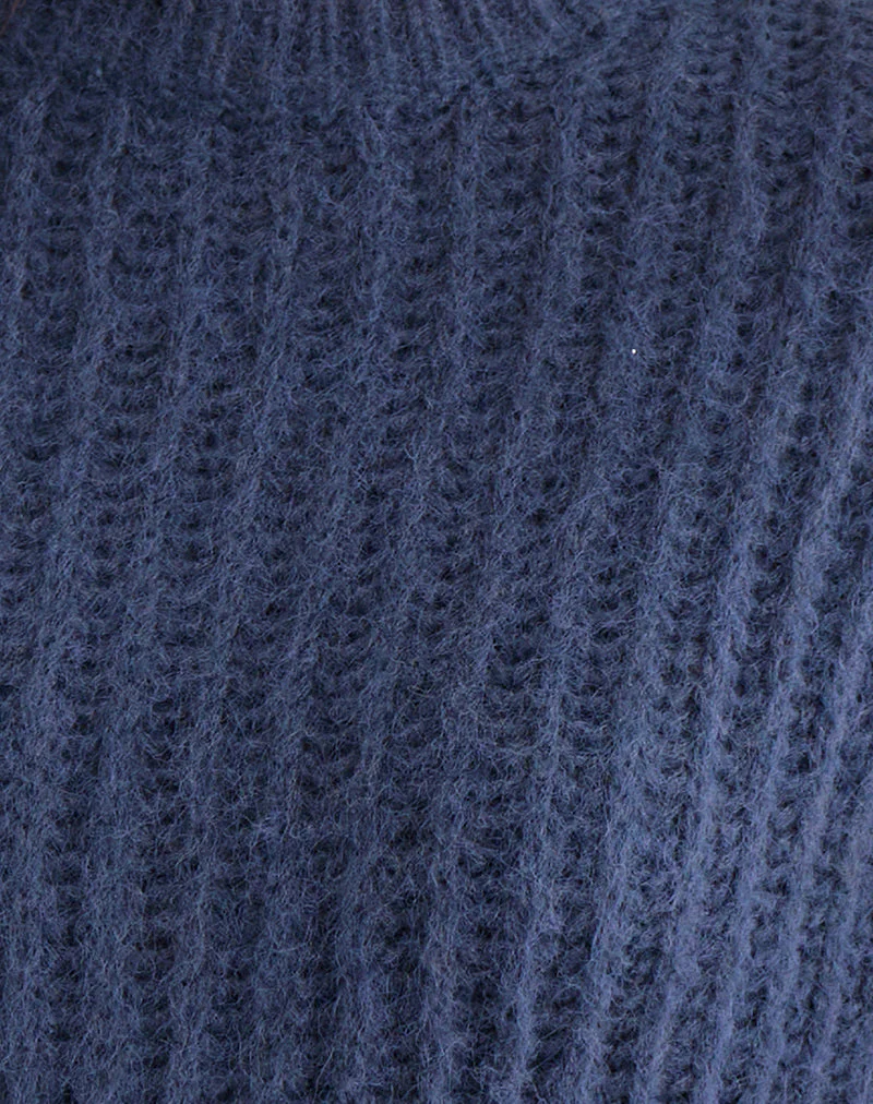 Daren Übergroßer Strickpullover in Navy - Image 6