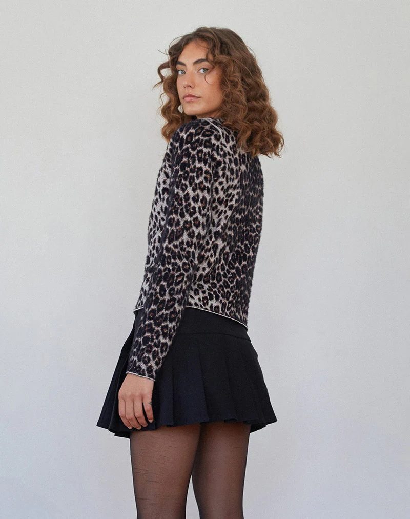 Darlene Strickjacke aus weichem Strick in Leopard Brown - Image 5