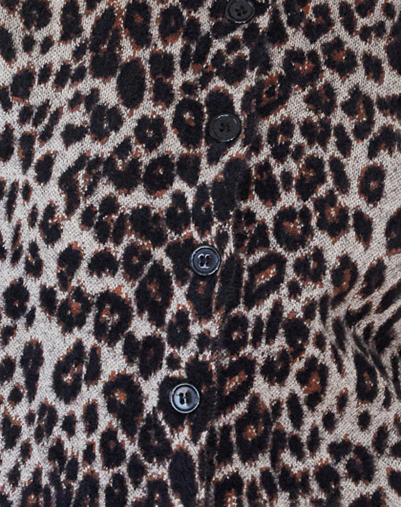 Darlene Strickjacke aus weichem Strick in Leopard Brown - Image 6