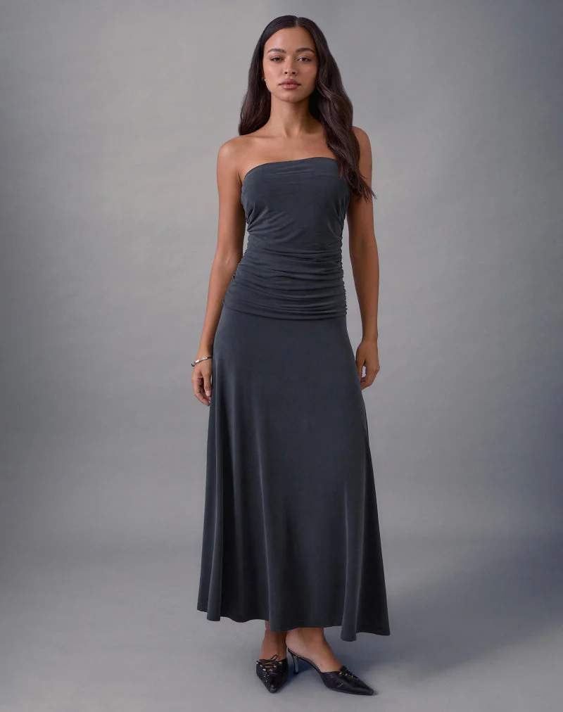 Darmi Maxikleid aus Cupro Granit - Image 2