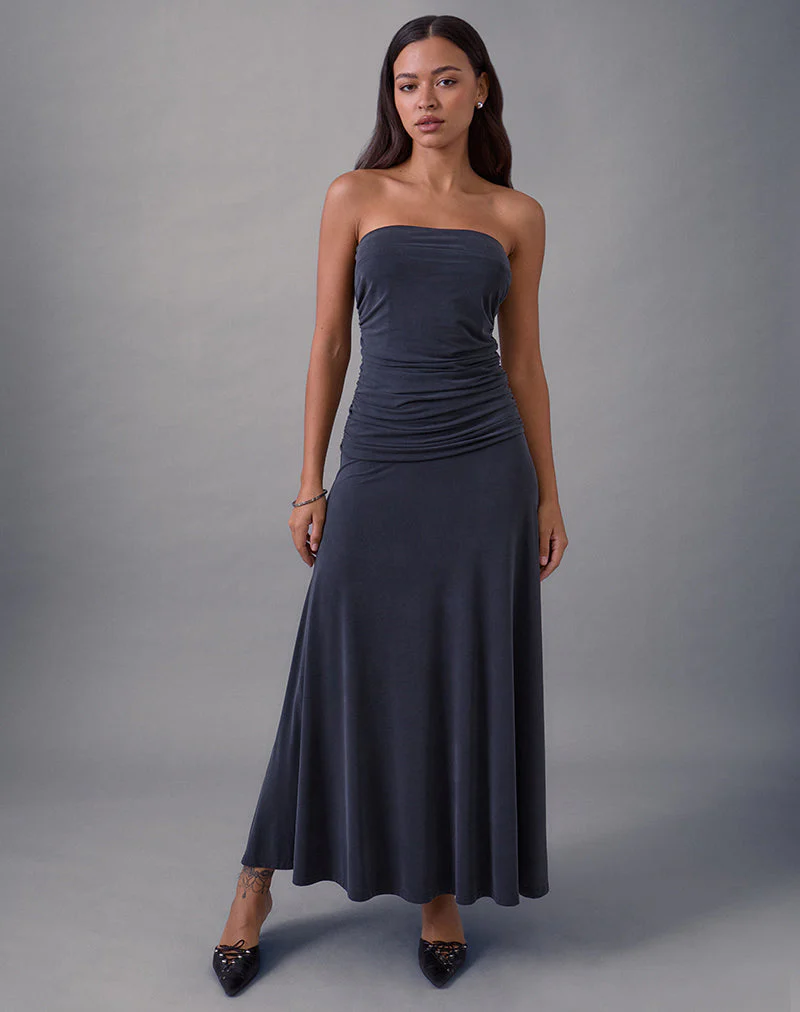 Darmi Maxikleid aus Cupro Granit - Image 3