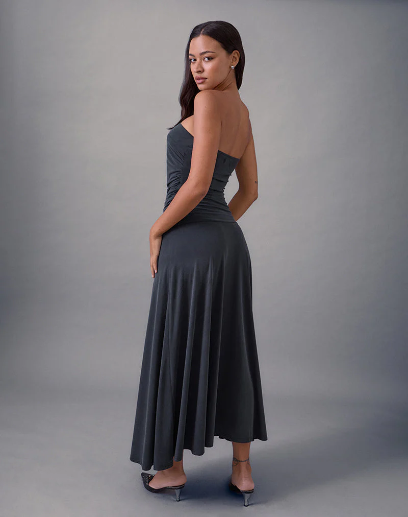 Darmi Maxikleid aus Cupro Granit - Image 4