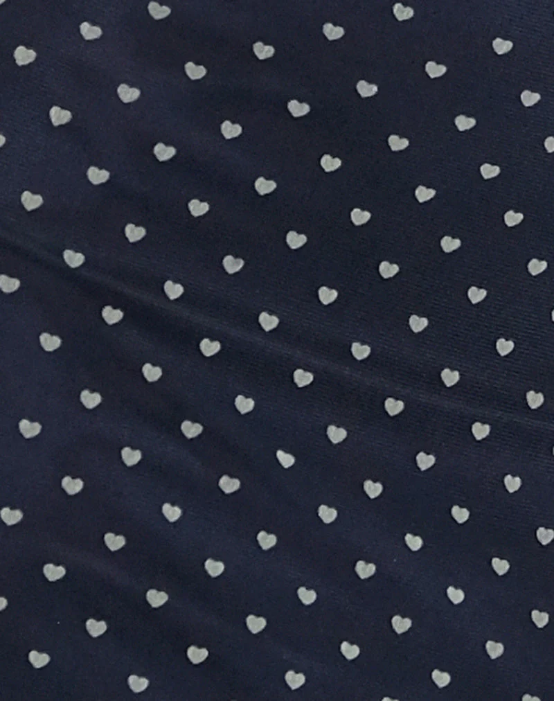 Darsih Maxikleid in Herzflock Navy und Gelb - Image 6