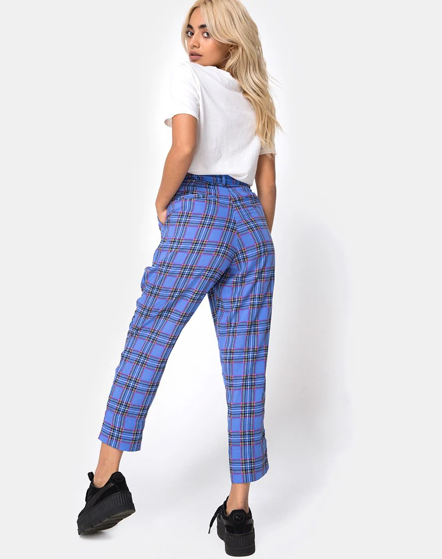 Dastan Hose in 90er Jahre Karo Blau Rosa - Image 2