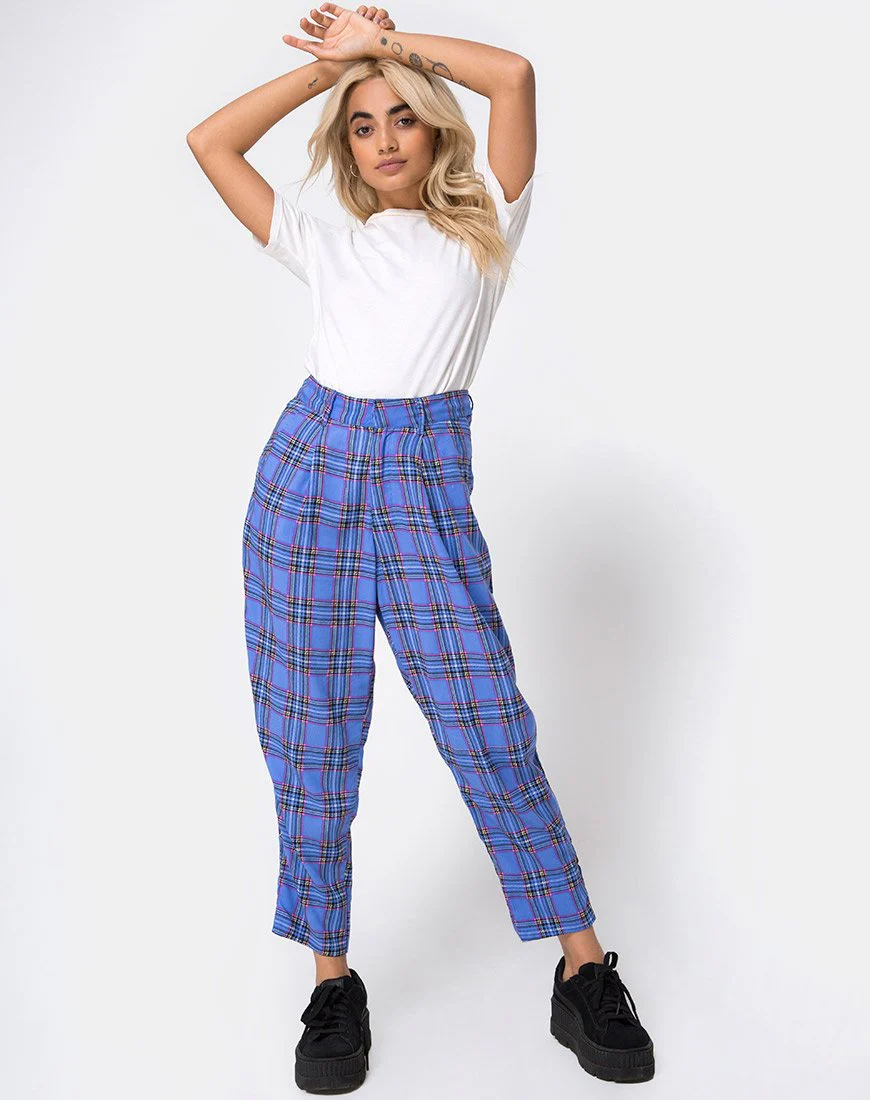 Dastan Hose in 90er Jahre Karo Blau Rosa - Image 4