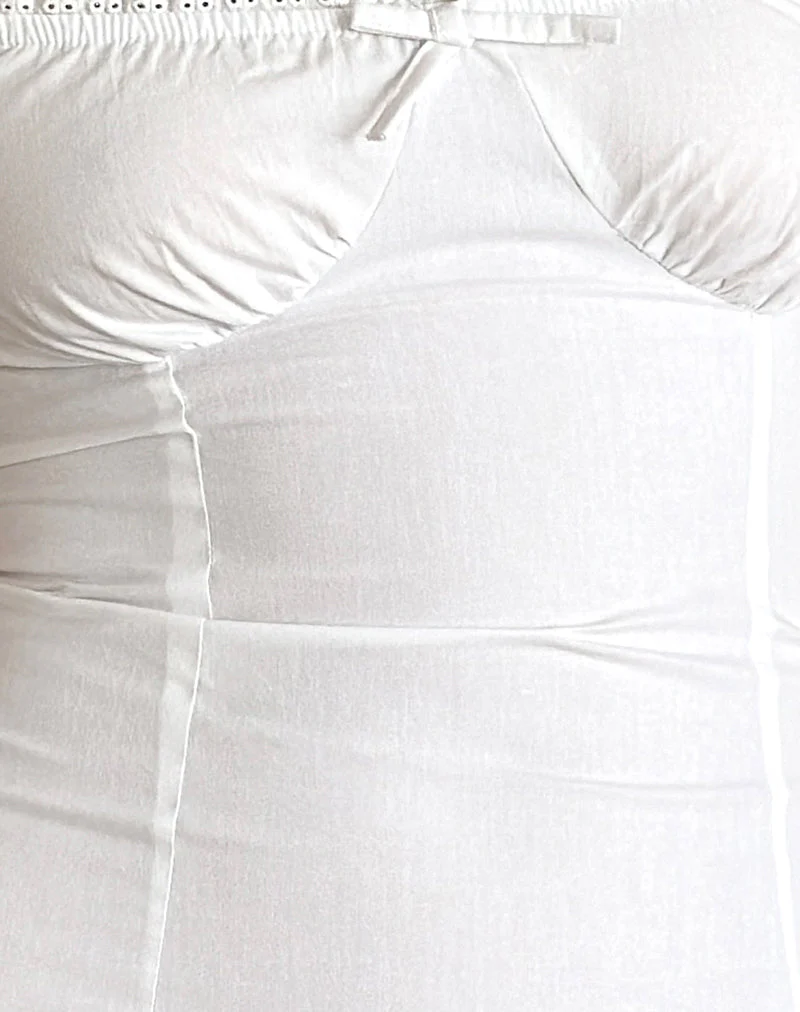 Dasilita Schulternahes Minikleid aus weißer Popeline - Image 6