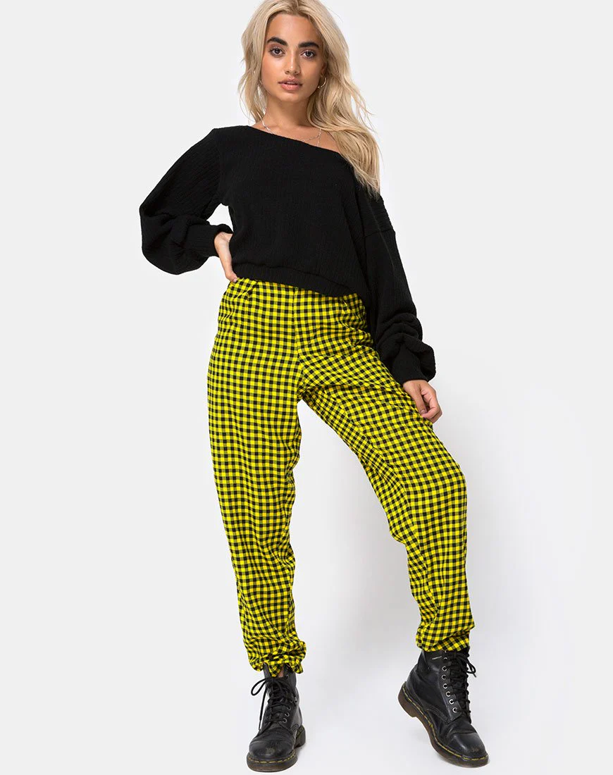 Dastan Hose in Medium Gingham Gelb - Image 2