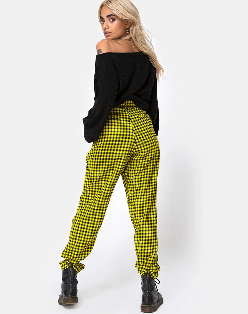 Dastan Hose in Medium Gingham Gelb - Image 4