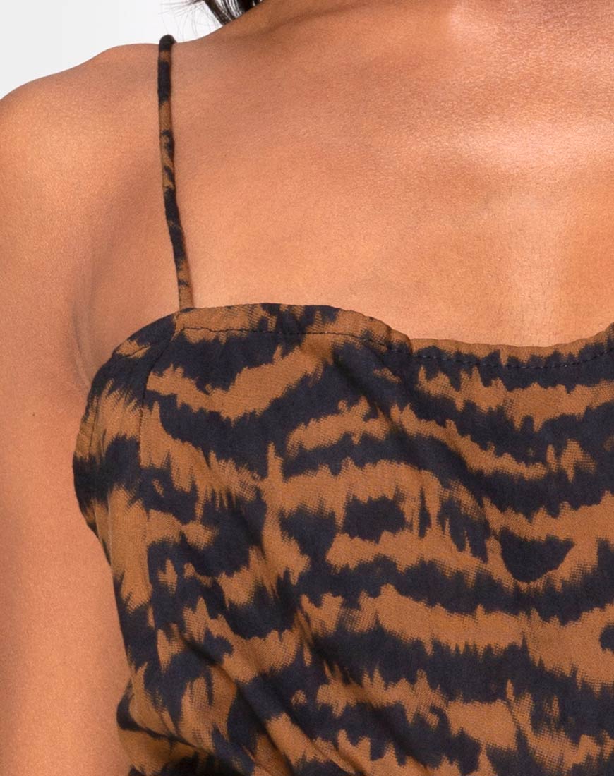 Datista Slip Dress in Animal Drip Braun - Image 6