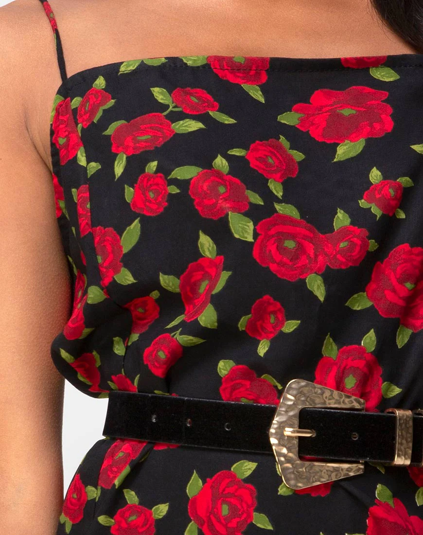 Datista Slip Dress in Roaming Rose Schwarz - Image 5