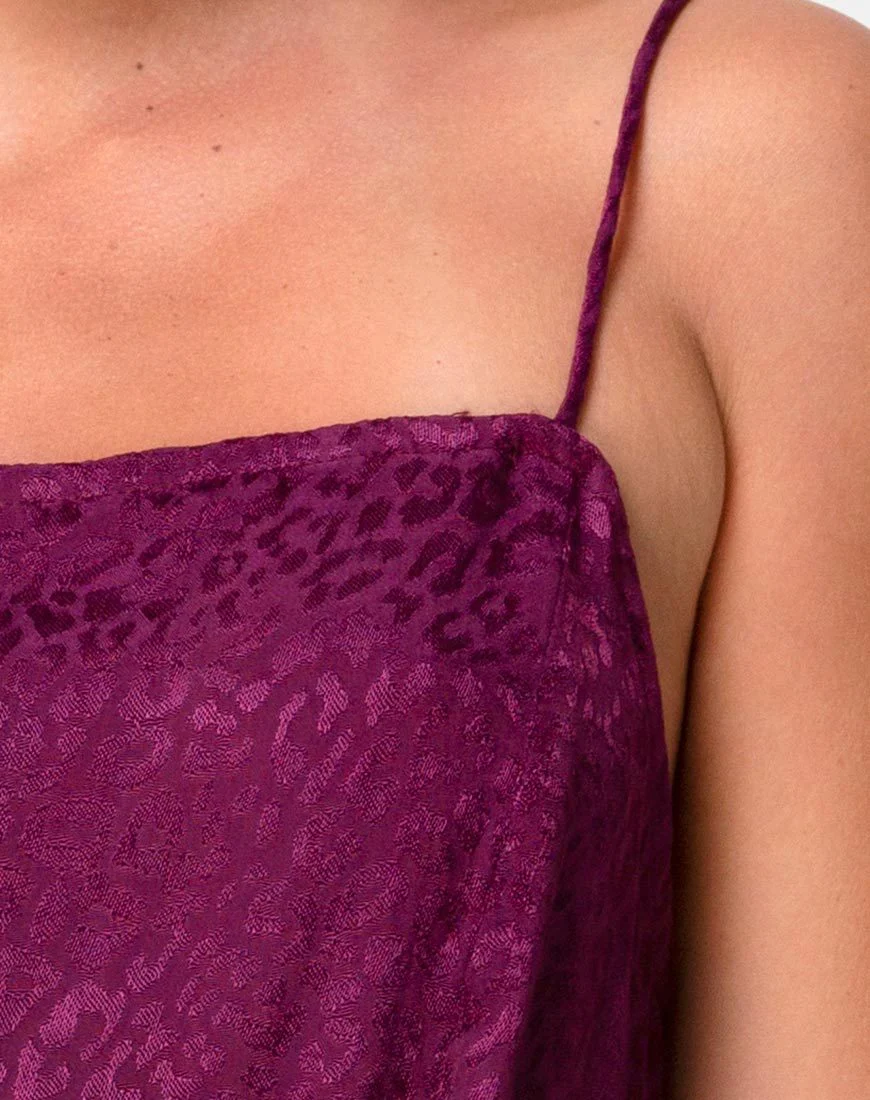 Datista Slip-Kleid aus Satin Cheetah Grape - Image 5